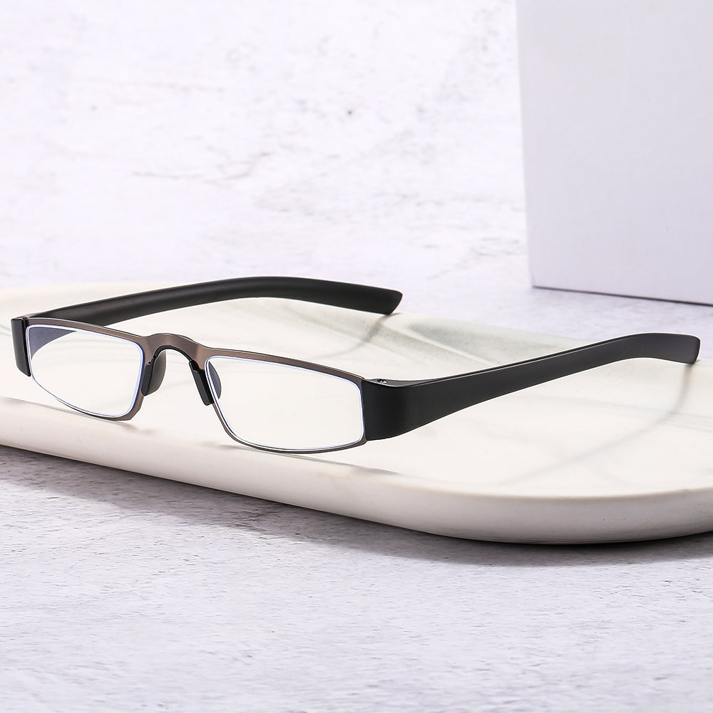 Small Frame Rectangular Reading Glasses Light Blocking HD Eyeglasses