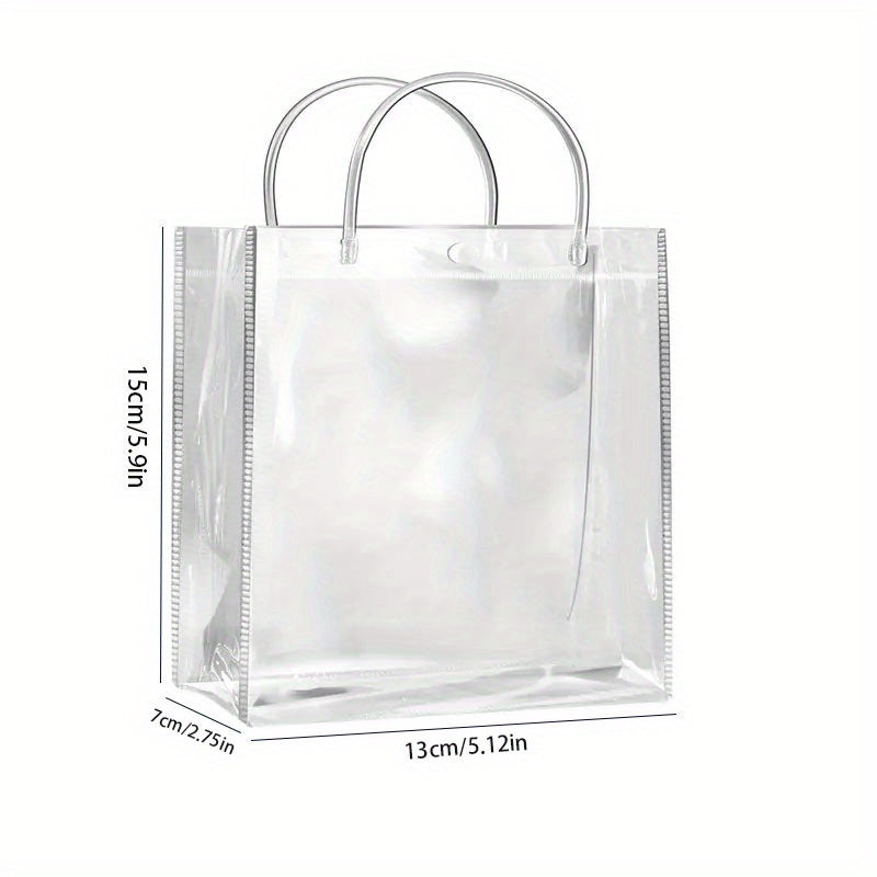 10pcs Transparent PVC Tote Bags - Wedding Christmas Birth Gift Packaging
