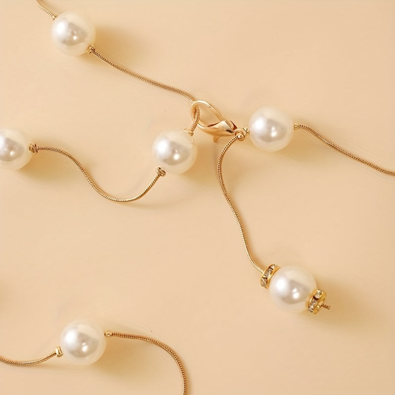 Faux Pearl Thin Belt Women's Waist Chain Waistband