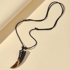 Resin Bone Pattern Ripple Triangle Necklace Boys Girls Decor