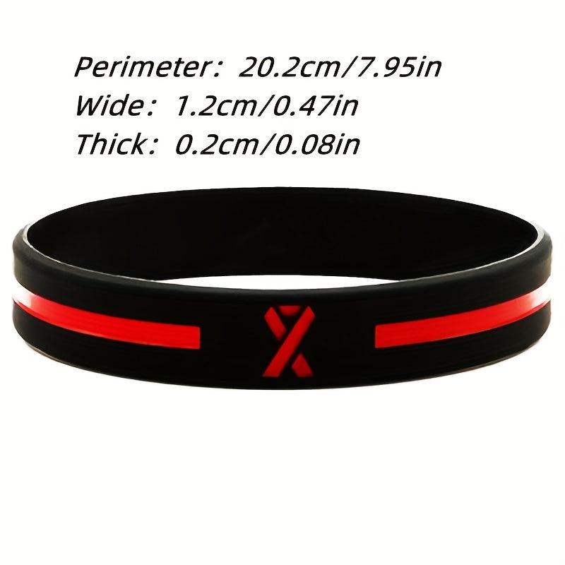 Firefighters Fireman Fire Guard Rubber Bracelet Stretchy Silicone Wristband