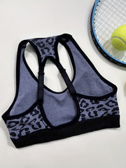 Leopard Print Sports Bra Sleeveless Tank Top Women's Activewear