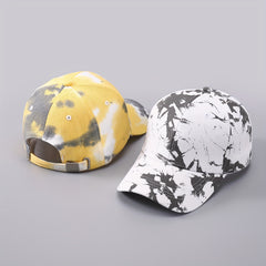 Men's Tie Dye Baseball Cap Graffiti Denim Peaked Cap