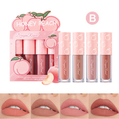 4 Pcs Strawberry Matte Lipstick Set Waterproof