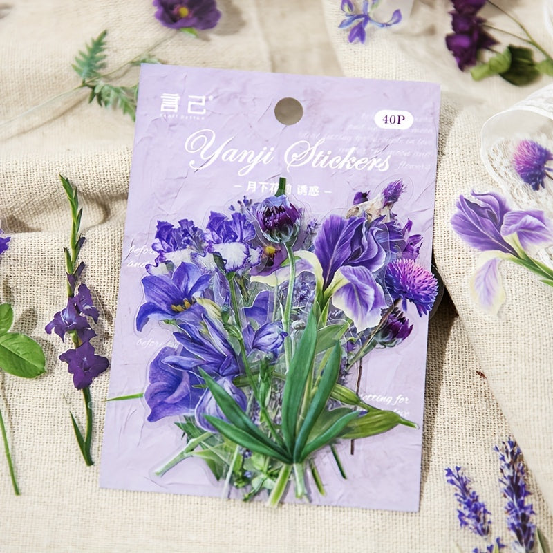 Vintage Plants Flowers Leaves Transparent Stickers Nature Floral Stickers