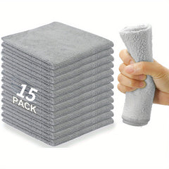15 Microfiber Cleaning Cloth WEAWE Rags - Multi-Purpose Cleaning Towels