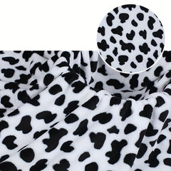 Double sided Flannel Cow Pattern Fabric Coral Velvet Handbag Pajamas