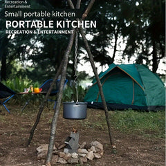 Stainless Steel Camping Tripod Board with Chain for Picnic Tripod Grill