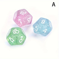 3pcs 12 Sided Zodiac Dice Constellation Divination