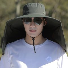 Men's Sun Protection Waterproof Bucket Hat Summer Fishing Sun Hat