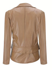 Zip Up Jacket Long Sleeve Lapel Neck Women's Clothing