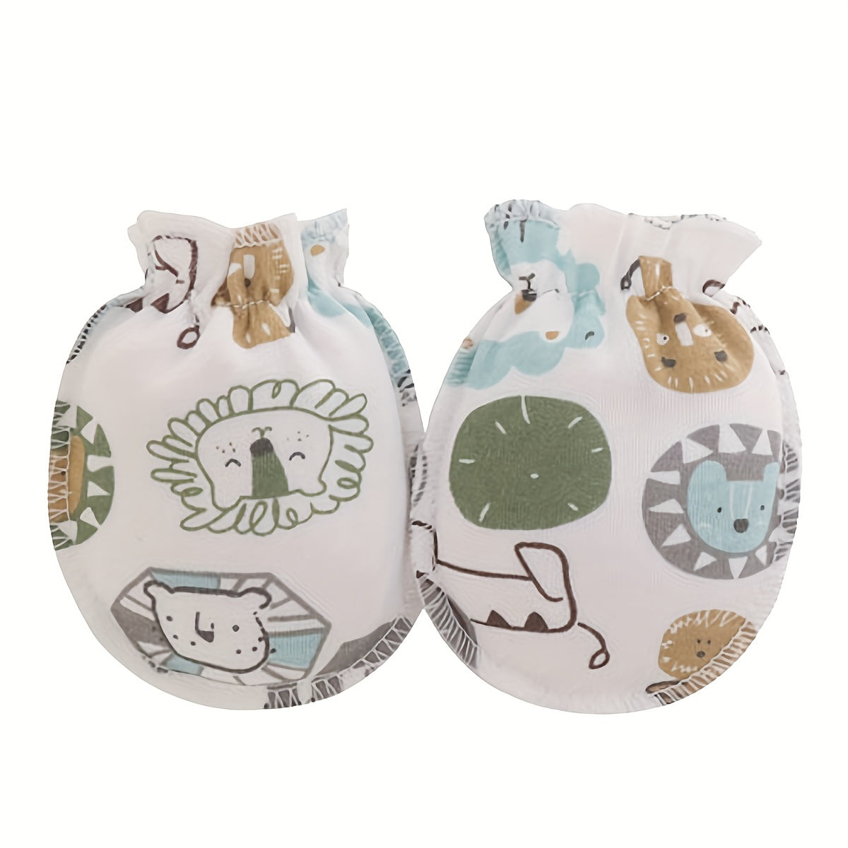 6pairs Newborn Infant Cartoon Animal Stars Graphic Breathable Mittens