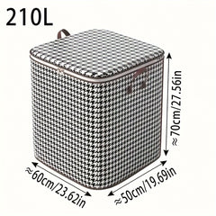 2pcs Houndstooth Storage Bag Large Capacity for Clothes Books Toys