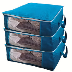Clear Cloth Storage Bag Plaid Embossed Double Zipper Quilt Luggage Packing Bag