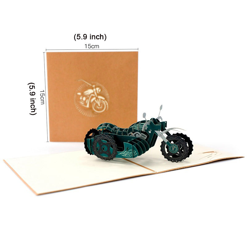 Unique Motorcycle 3D Pop Up Card for Dad Men Students