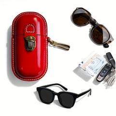 Vintage Style Leather Wallet & Glasses Case Organizer