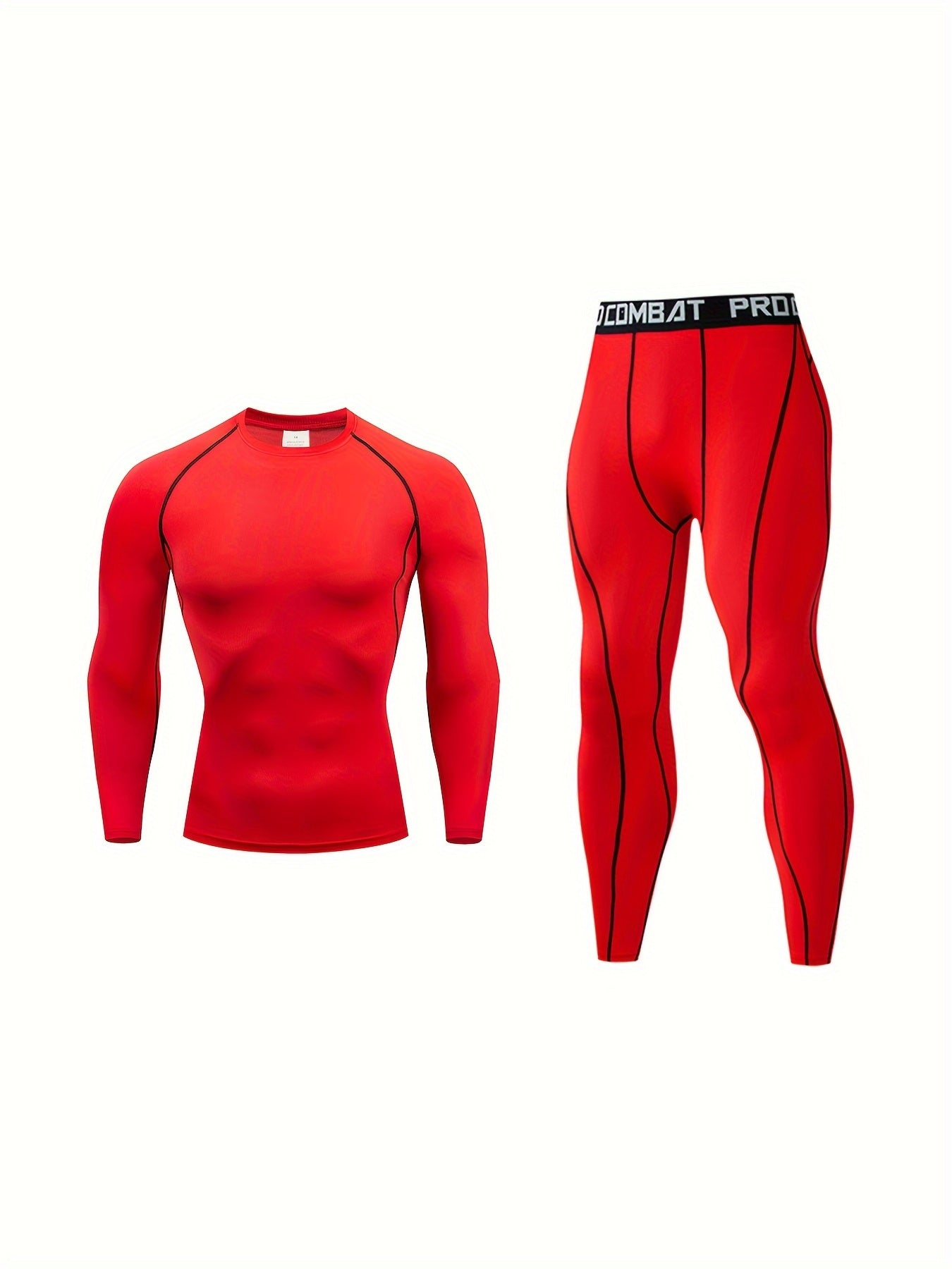 Men's Quick Dry Compression Long Sleeve Shirt & Leggings Set