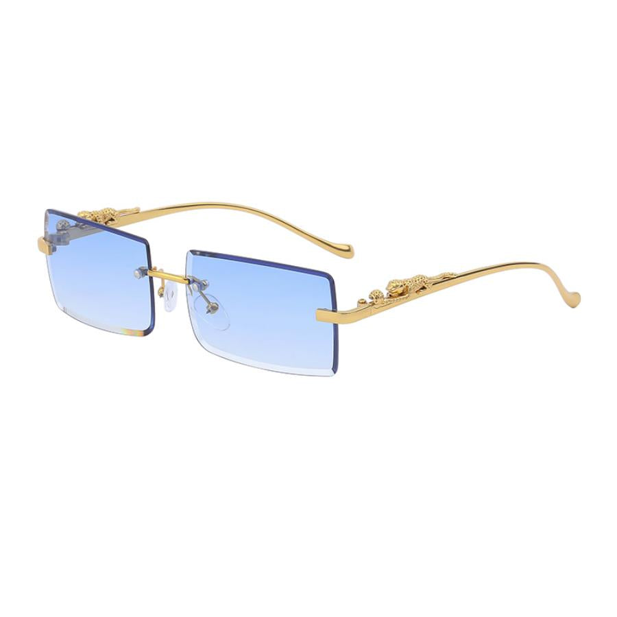 Leopard Temple Square Frame Sunscreen Sunglasses Men Women