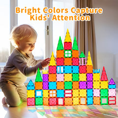 Magnetic Tiles for Kids 71pcs Building Blocks STME Toys Magnets Educational Toys