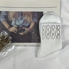 Sparkly Rhinestone Mid Tube Socks for Women
