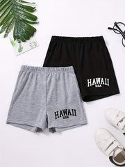 Girls Letter Graphic Casual Track Shorts Kids Summer Clothes