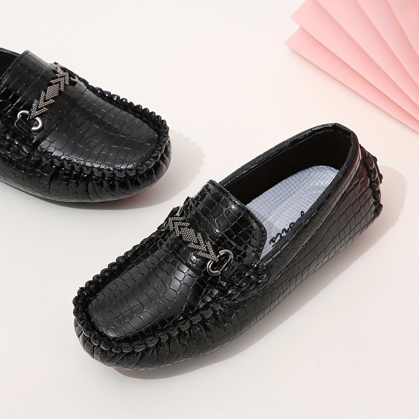 Boys Baby Chain Casual Moccasins Lightweight Slip On Flat Shoes