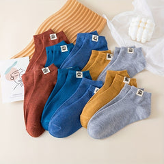 10 Pairs Fashionable Sweat-absorbing Ankle Socks for Spring and Autumn