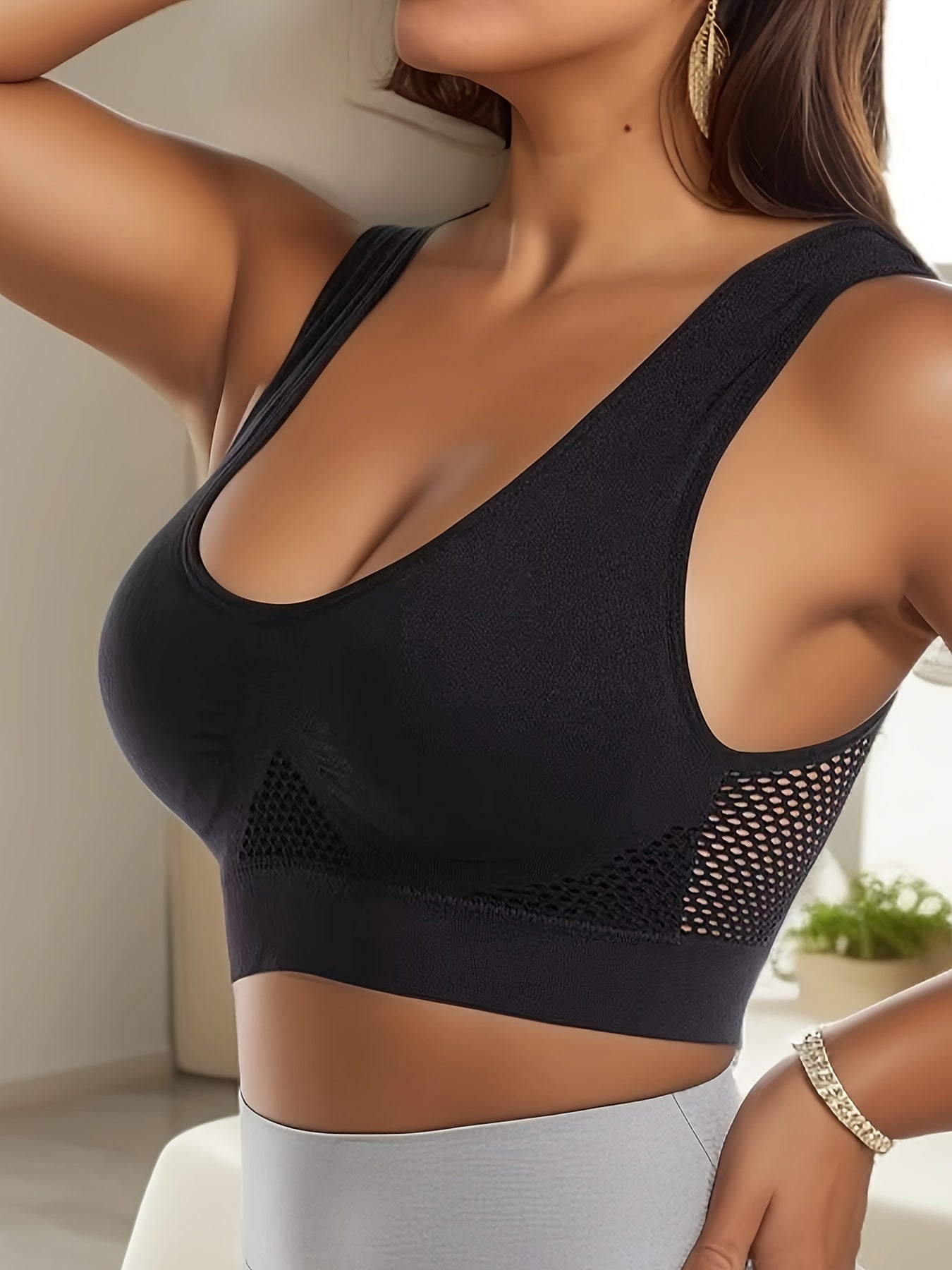 Comfy Wireless Bra Hollow Out Stretch Intimates Breathable Lingerie