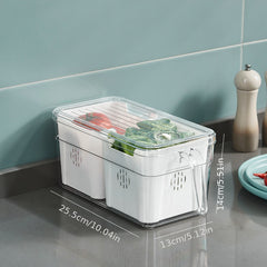 Vegetable Fruit Refrigerator Storage Box Drain Basket Containers