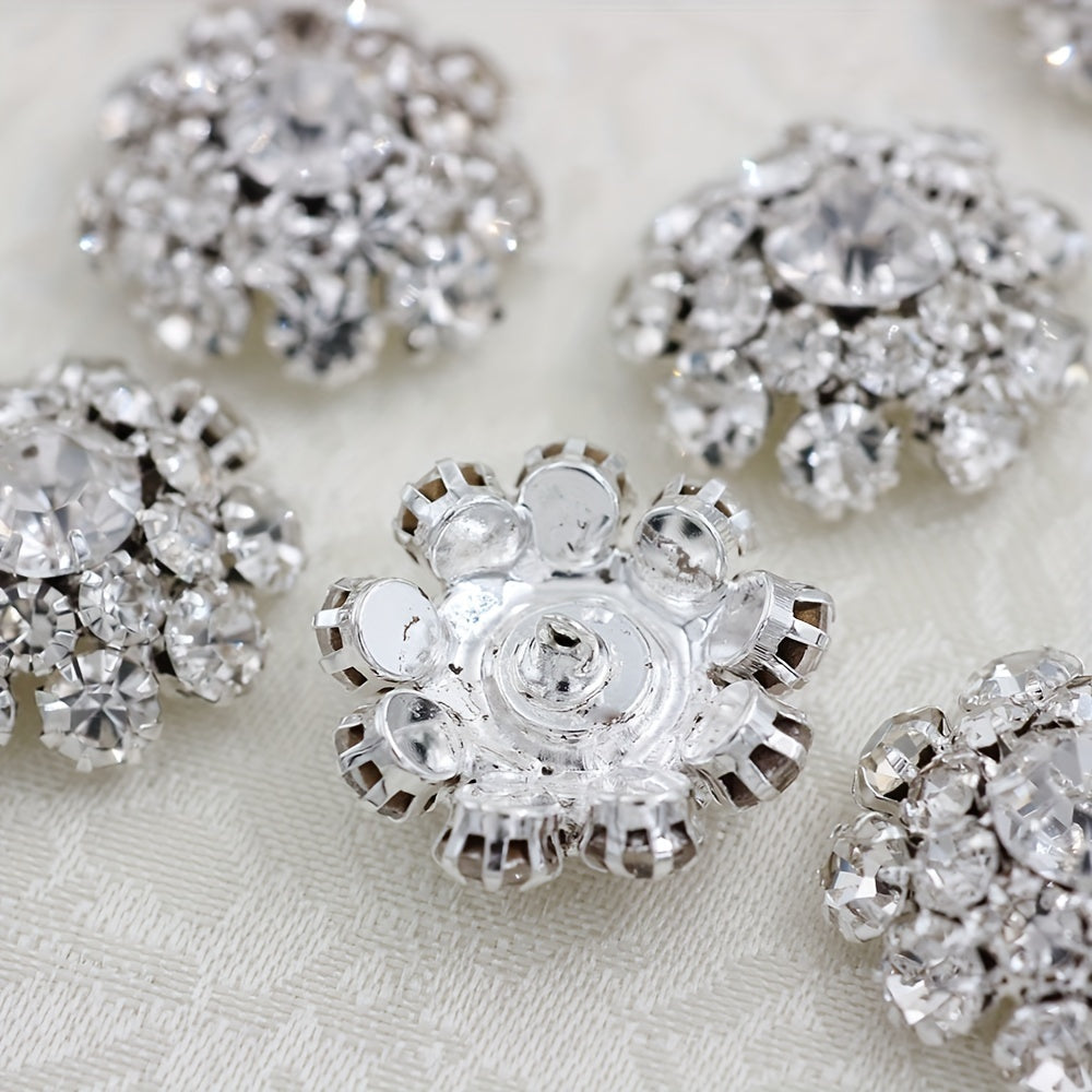 5pcs Rhinestone Shank Buttons for Women's Clothing DIY