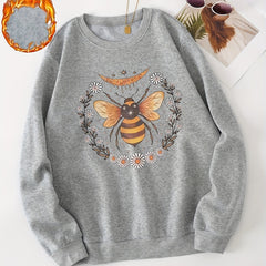 Bee & Flower Graphic Sweatshirt for Women