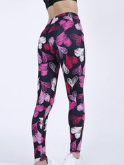 Heart Print Skinny Leggings Casual Stretchy Leggings Women's Clothing