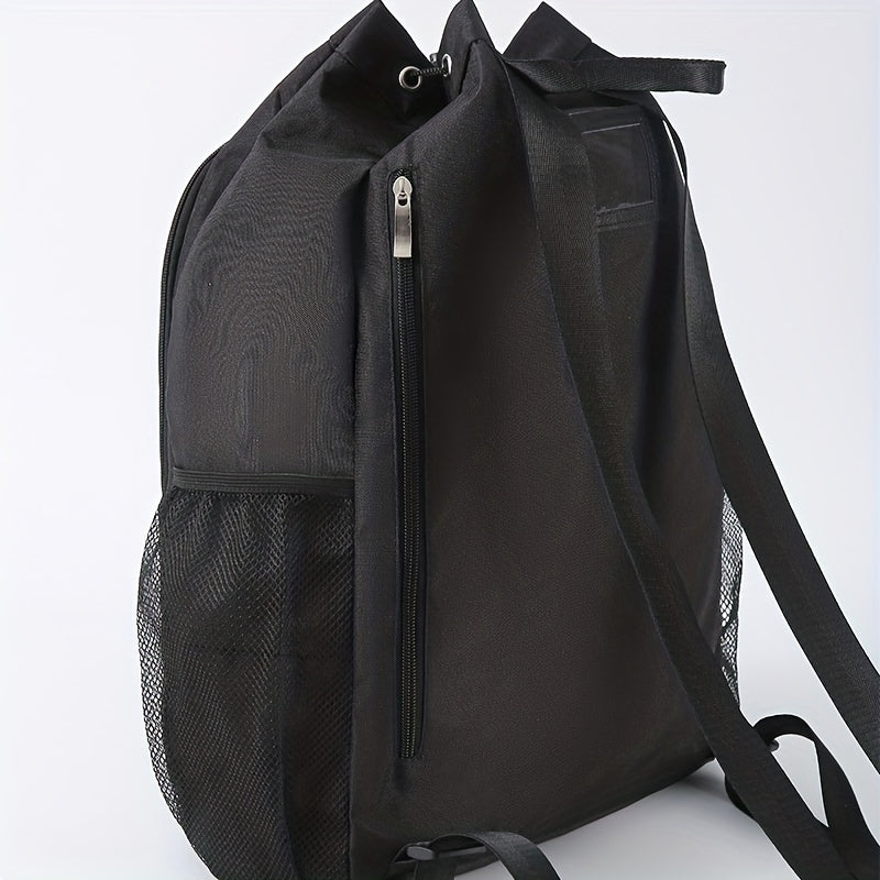 Sports Drawstring Backpack with Wet/Dry Compartments Shoe Storage