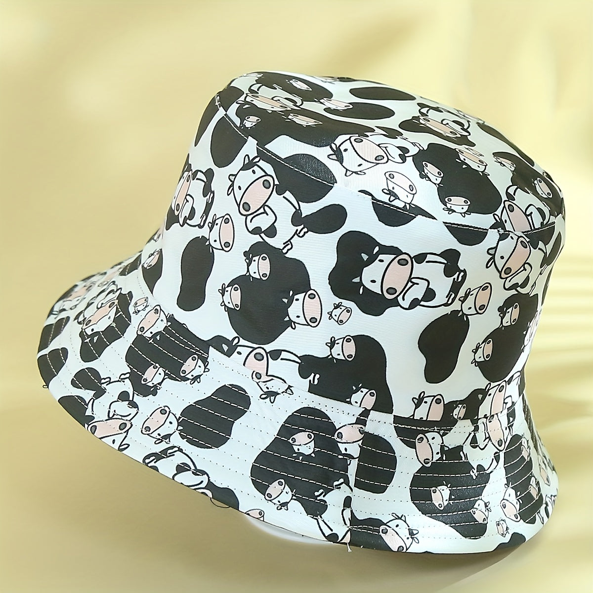 Cow Print Bucket Hat Reversible Sun Hat Lightweight Fisherman Cap