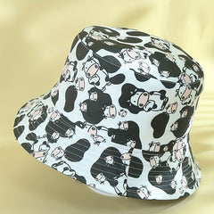 Cow Print Bucket Hat Reversible Sun Hat Lightweight Fisherman Cap