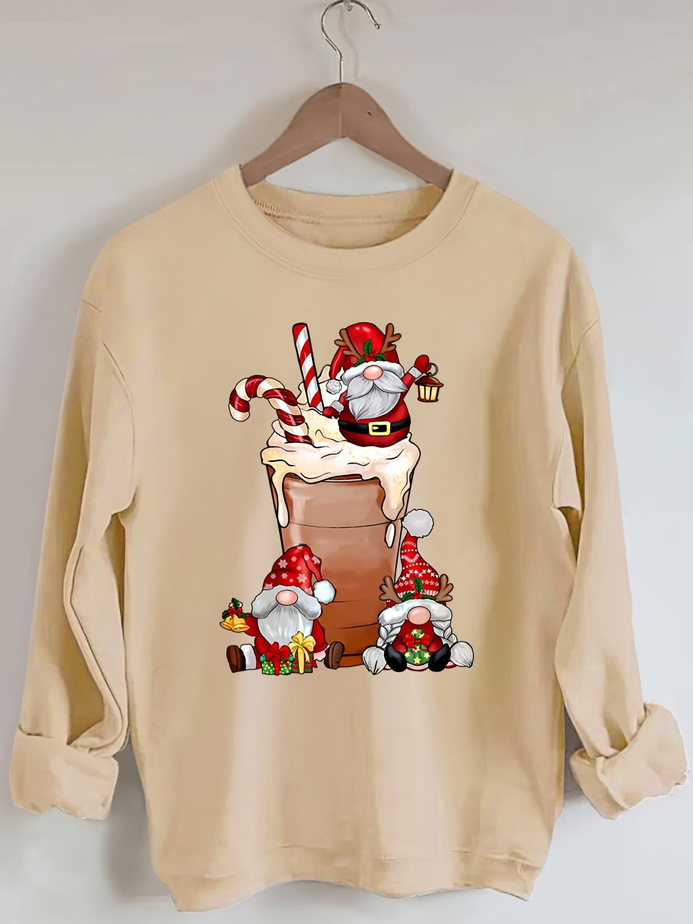 Christmas Santa Claus Print Sweatshirt for Women