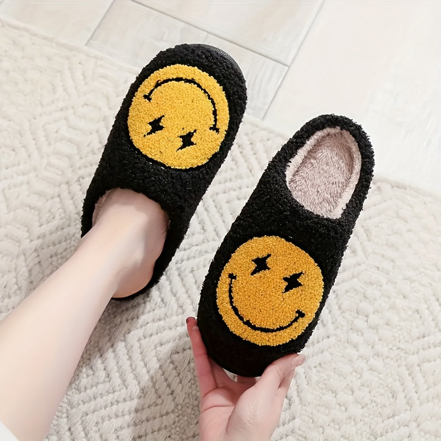Cozy Lightning Smile Face Slippers for Women