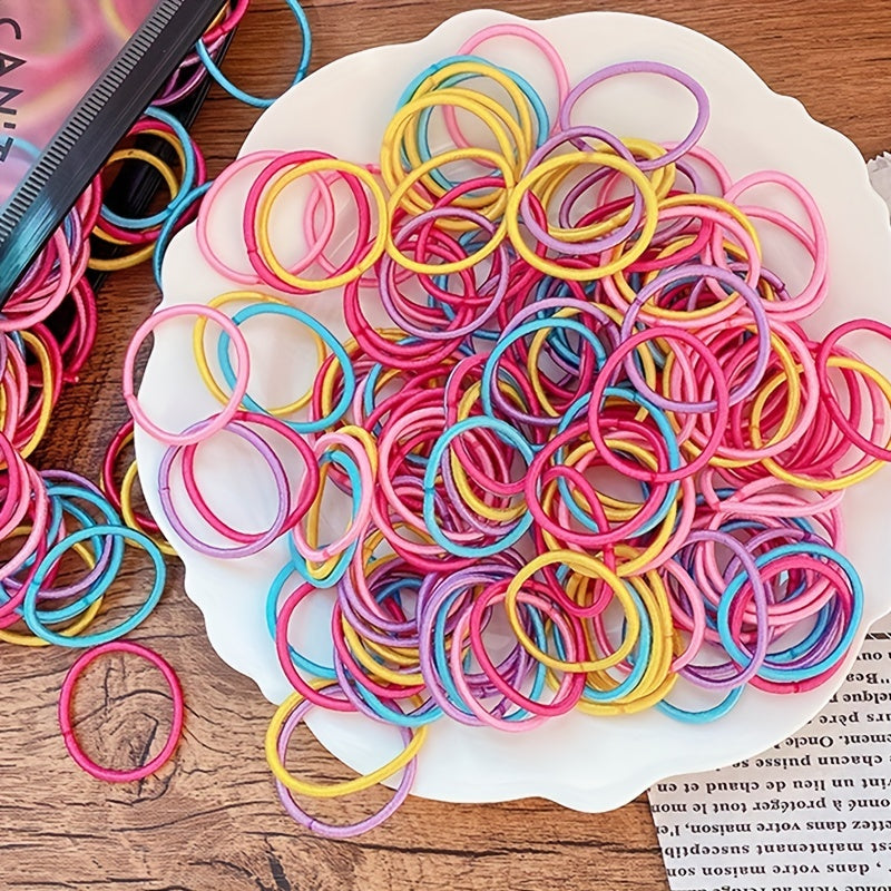 100pcs Girls Hair Tie Stretch Rubber Bands Hair Rope Accessories
