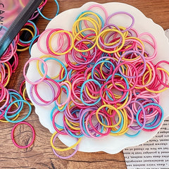 100pcs Girls Hair Tie Stretch Rubber Bands Hair Rope Accessories