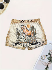 Horse Print Skinny Shorts for Women