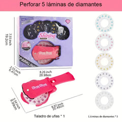 Girls Bling Stickers Toy Drill Machine Hair Styling Drill Machine