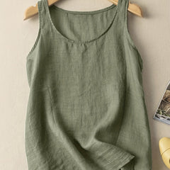 Plus Size Basic Tank Top Women's Plus Plain Round Neck Comfortable
