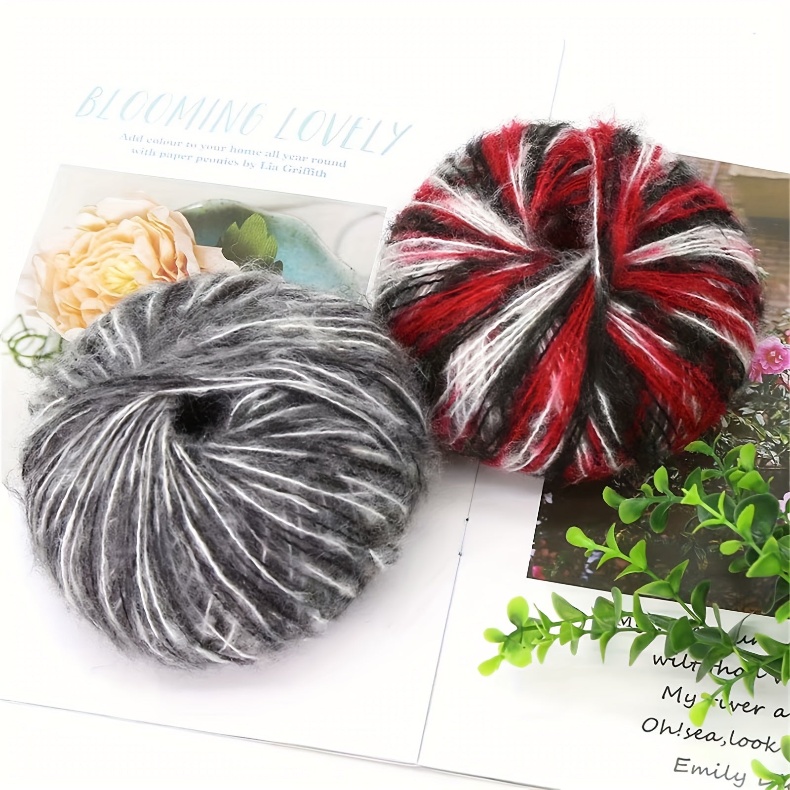 4pcs Multicolor Mohair Yarn for Crocheting and Knitting 25g pc
