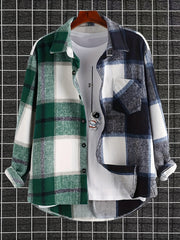 Plaid Print Men's Casual Button Up Long Sleeve Shirt