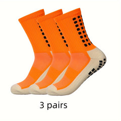 3 Pairs Men's Mid Crew Sport Socks Nylon Blend Breathable Sweat Absorbing