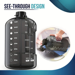 128oz Water Bottle With Time Marker & Straw - Leakproof