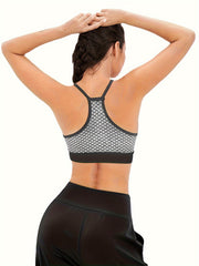 Honeycomb Cut Out Sports Bra for Yoga Workout