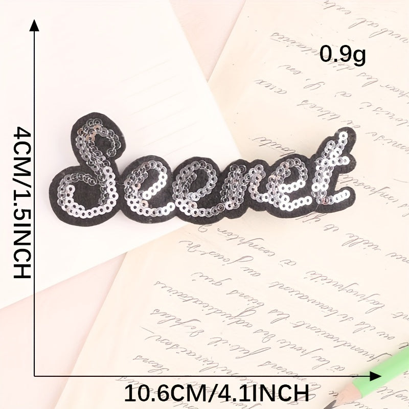 4pcs Sequin Embroidered Letter Applique Patch DIY Iron On Patch