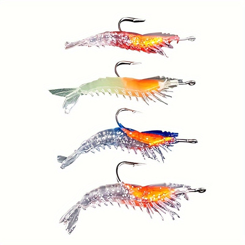 16pcs 3g Soft Shrimp Fishing Lures Sharp Hooks Bionic Fishing Lures