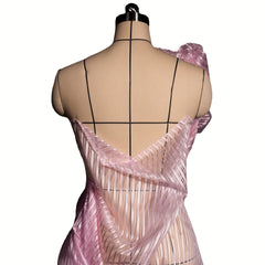Sheer Organza Fabric Stripe Party Bridal Wedding Dress Craft